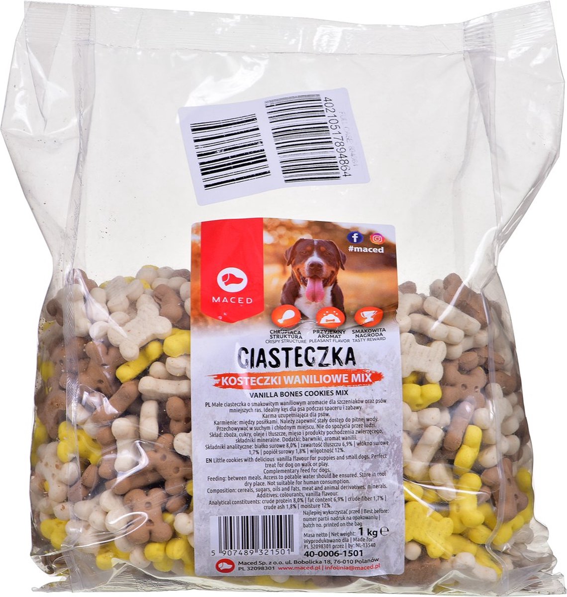 Mace-d Maced Bones Cookies Vanillemischung – Hundesnack – 1 kg