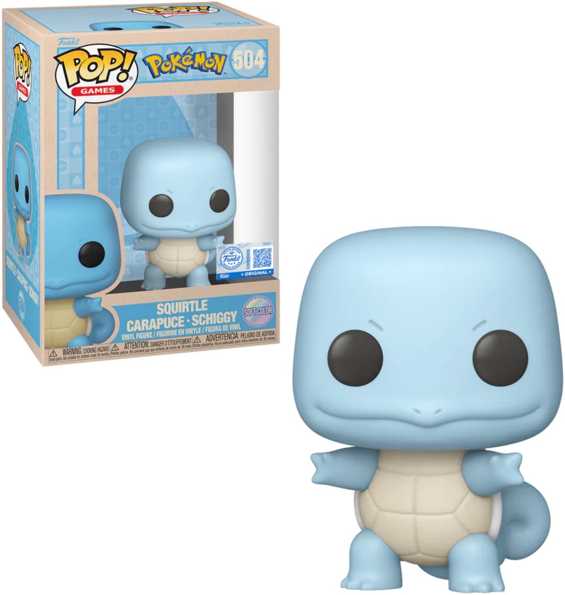 Funko-Pop! Spiele: Pokémon – Squirtle (sanfte Farbe) #504 exklusiv