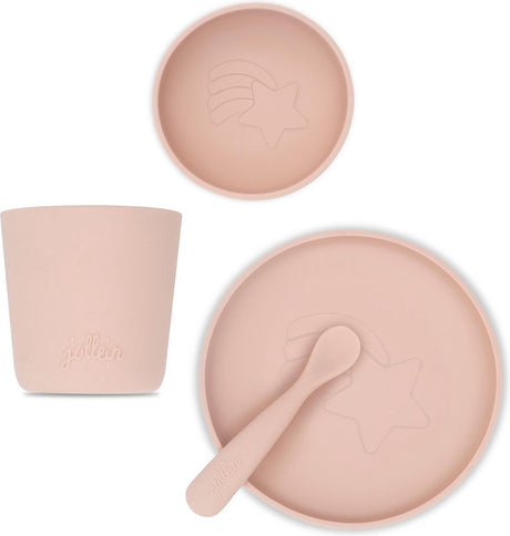 Jollein Kindergeschirr-Set Silikon blassrosa