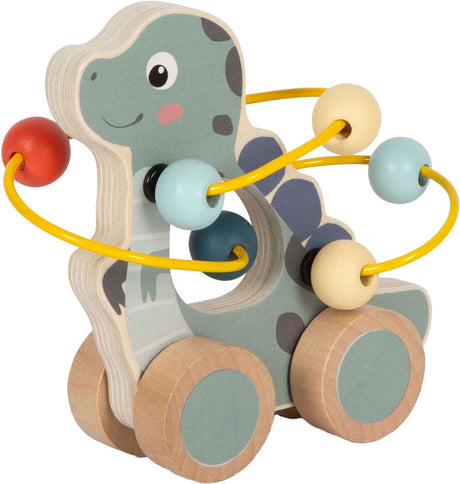 Kleiner Fuß - Holzschiebefigur Motorspirale Dino