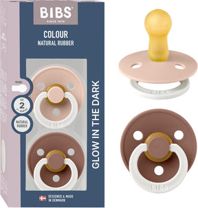 Bibs colour glow fopspeen - 6-18 mnd - 2-pack - rond - blush woodchuck