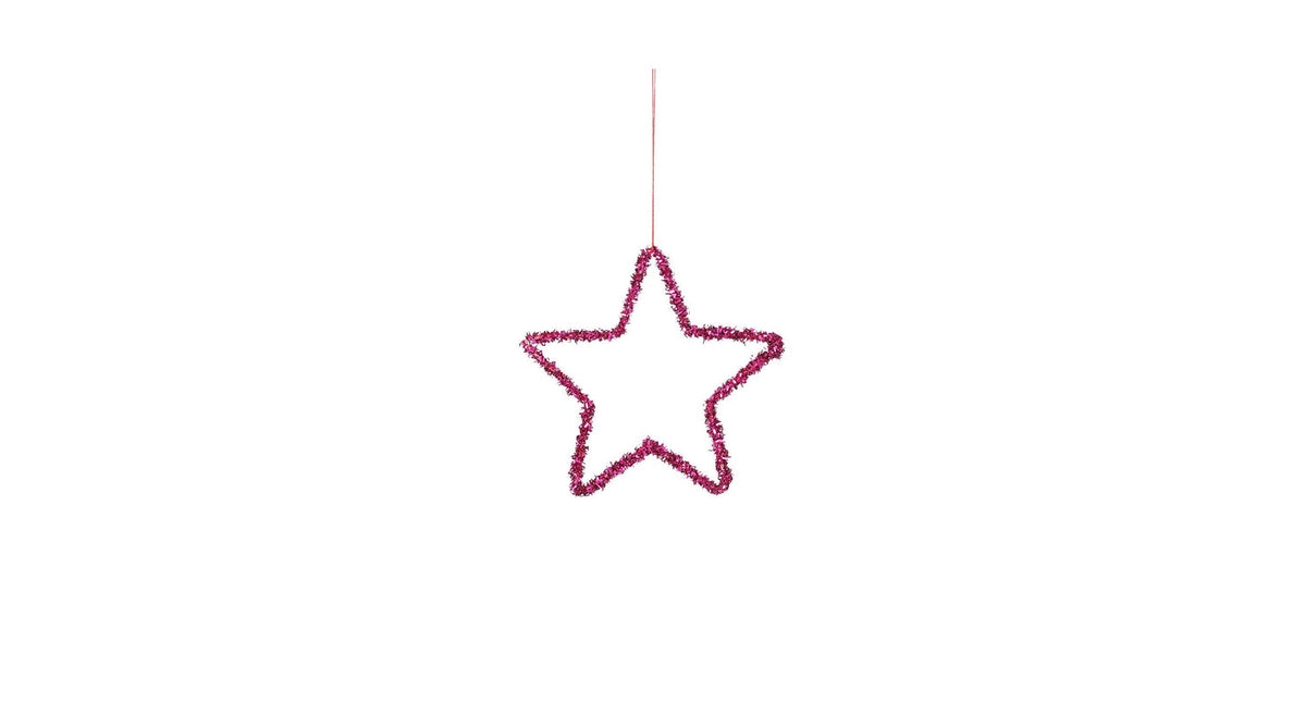 Ornament ster fuchsia - d15cm