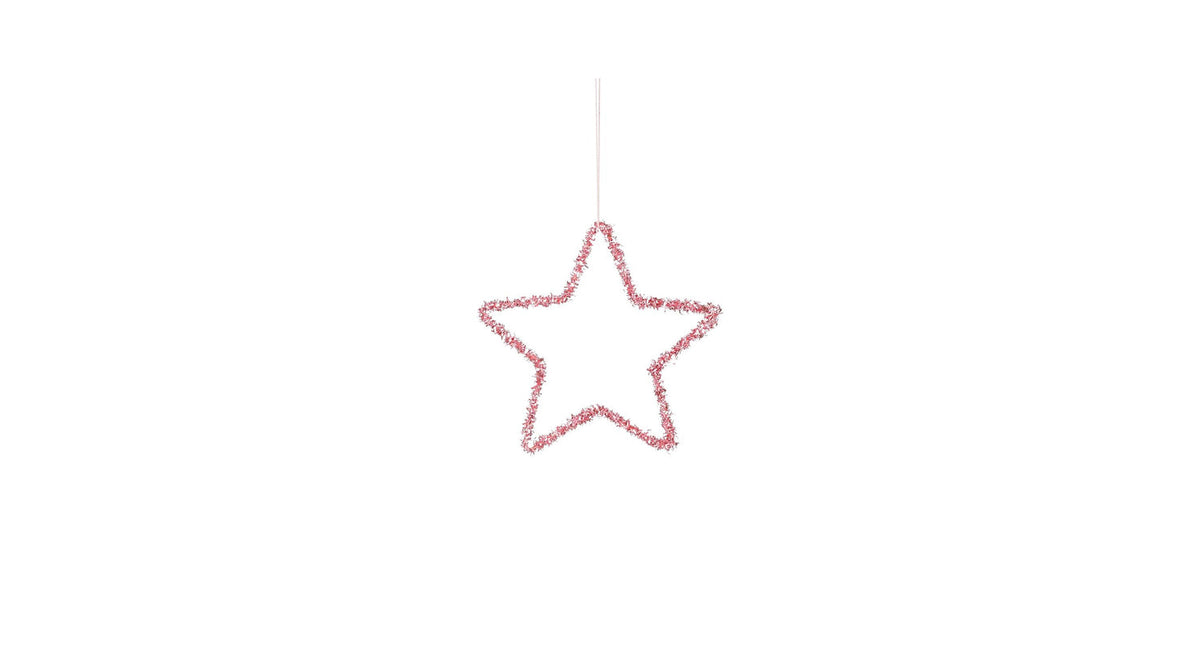 Ornament ster roze - d15cm