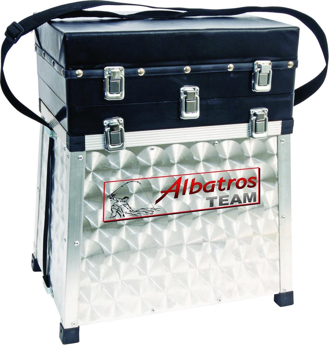 Albatros Sitzkorb Alu 2 Schubladen-ABS 37x26x40 cm Alu schwarz rundum