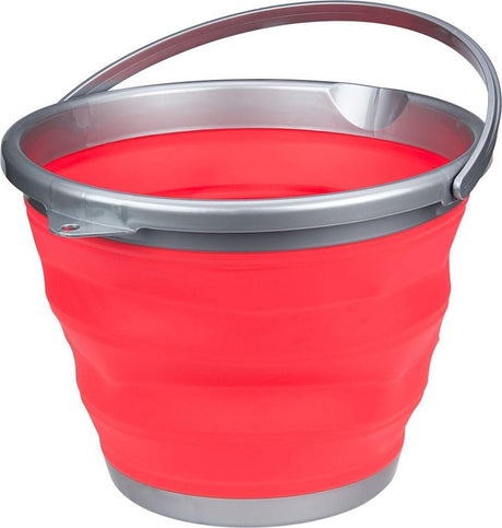 Abbey camp opvouwbare emmer - 15 liter - koraal grijs - met handvat - compact opvouwbaar