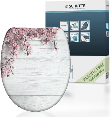 Schütte Toilettensitz mit weichen Blüten Holz Holz