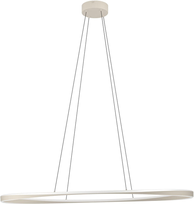 Eglo camerota hanglamp - 111 cm - zandkleur beige wit - instelbaar wit licht - dimbaar