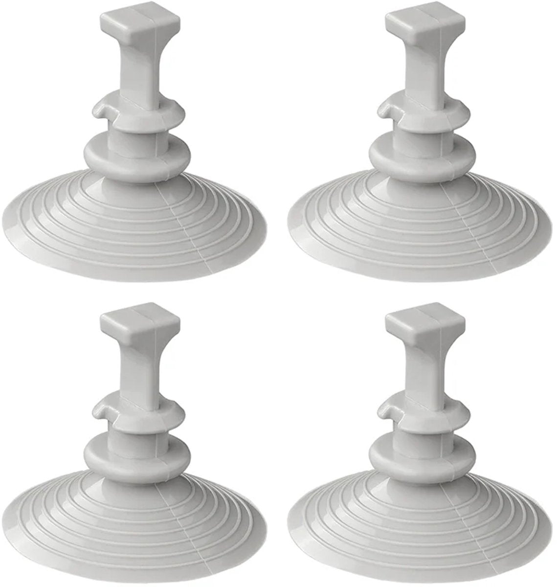 Proplus set van 4 zuignapbevestigingen voor raamisolatie – voor fiat ducato, peugeot boxer en citroën jumper x290 – geschikt voor sets 610687-610691 – grijs