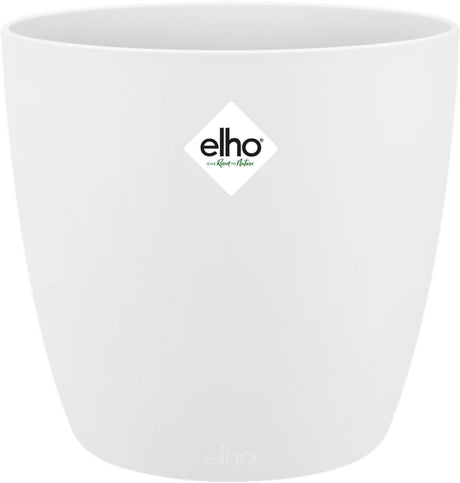 Elho brussels rond 14 - bloempot voor binnen - 100% gerecycled plastic - ø 13.5 x h 12.6 cm - wit