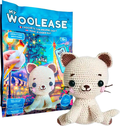 Geronimo games my woolease - haakpakket - crochet kit - taïga the cat - diy - vanaf 12 jaar oud -
