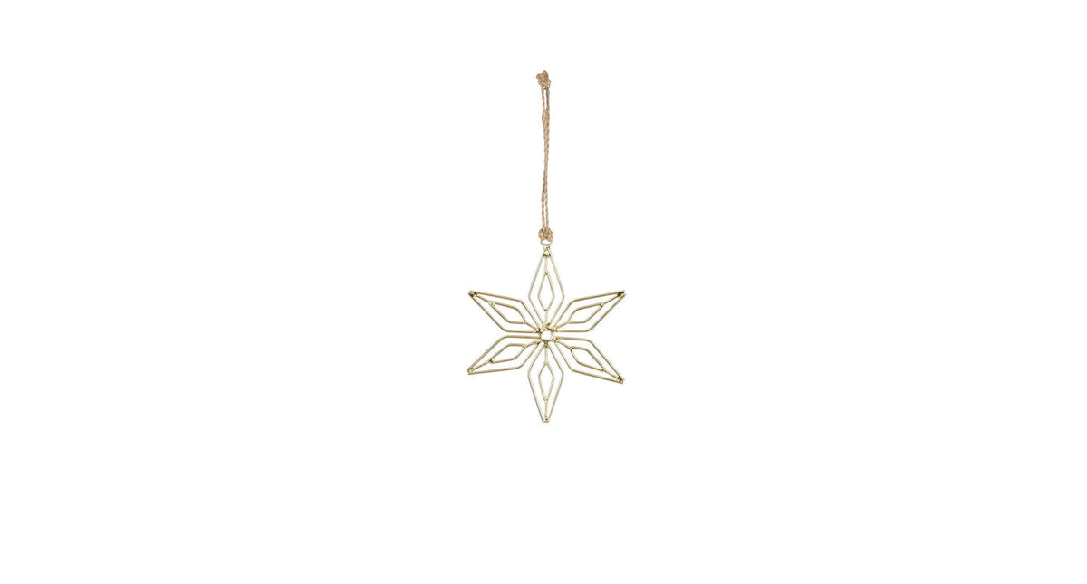 Ornament sneeuwvlok goud - h1xd12cm