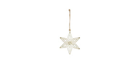Ornament sneeuwvlok goud - h1xd12cm