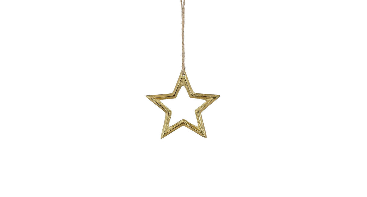 Ornament ster gerecycled aluminium goud - d10cm