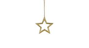 Ornament ster gerecycled aluminium goud - d10cm