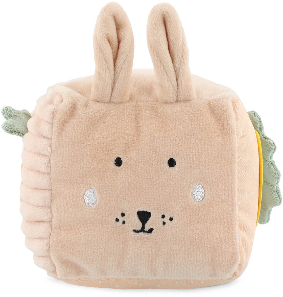 Trixie activiteitenkubus mrs. rabbit - sensorisch babyspeelgoed - activiteitenblok met verschillende texturen vanaf 6 maanden