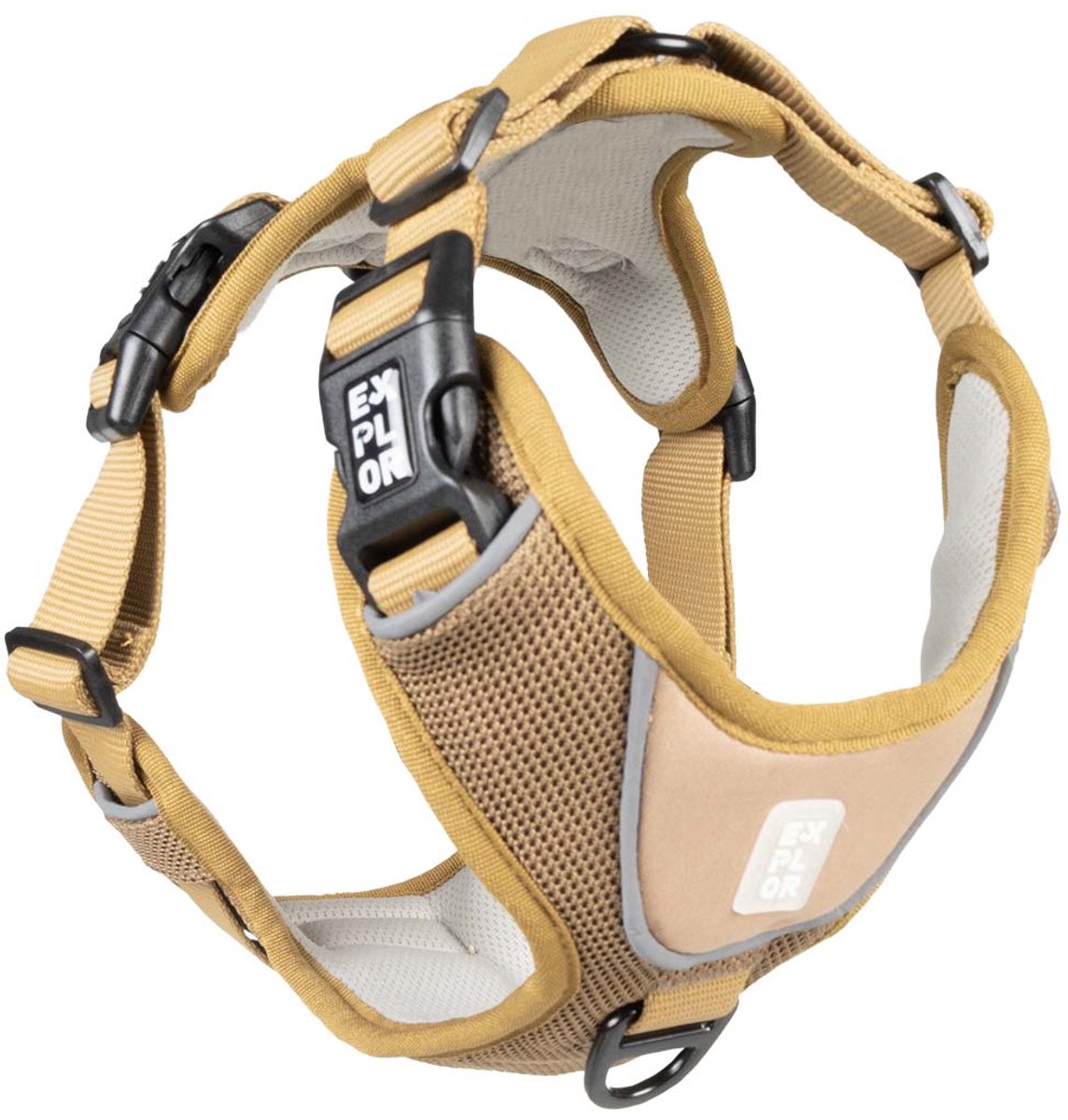 Explor Duvoplus Ultimate Fit Geschirr No-Pull Classic für Hunde XS-28-37cm-32-43cm Honiggold