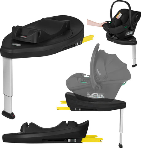 Lionelo astrid i-size base plus isofix autostoelbasis - 180° draaibaar - klikbevestiging - i-size r129 03 - steunpoot - kleurindicatoren - compatibel met astrid i-size