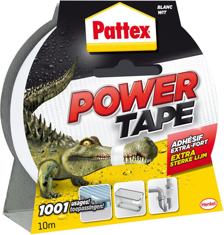 Pattex Powerband 10 m weiß | Power-Klebeband für den universellen Einsatz | wasserdicht extrem stark | Premium-Grip-Duck-Tape.