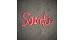 Neon light rood santa 120led batt en timer - l39xb18,5cm