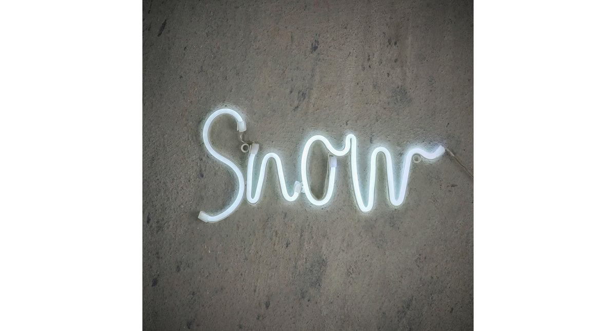 Neon light wit snow 120led batt en timer - l35xb17cm