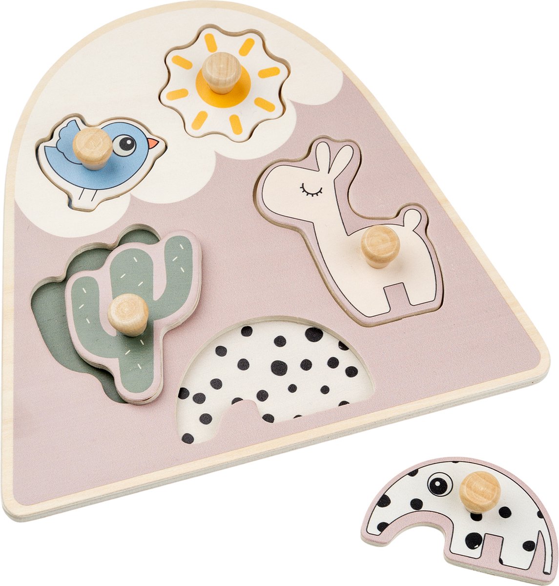 Done by Deer Holz-Studenpuzzle Lalee beige, 5-tlg.