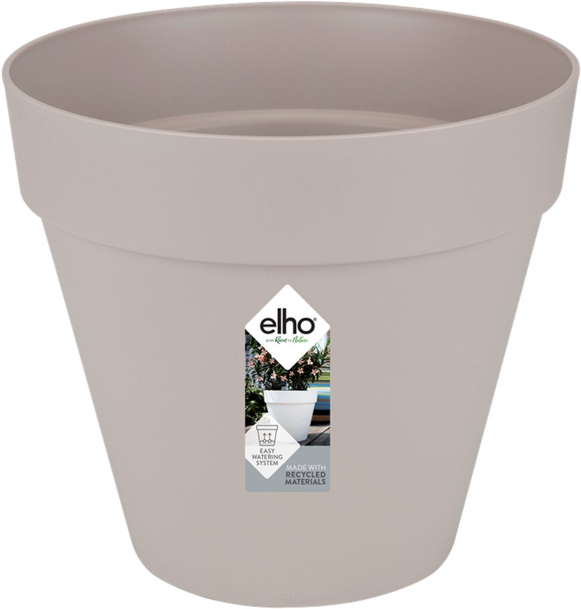 Elho Loft Urban Round 30 – Blumentopf für den Außenbereich – ø 28,5 x H 26,0 cm – warmes Grau