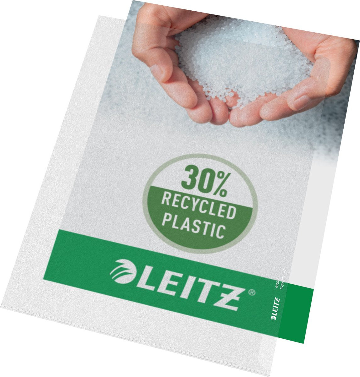 Hochwertige Showtasche von Leitz – 30 % recycelter Pre-Consumer-Kunststoff – A4 – 100 Stück – transparent