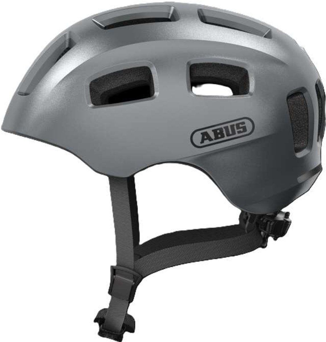 Abus Fahrradhelm Youn-i 2.0 Graphite Silver M – 52–57 cm – Silber – geeignet für den Einsatz an Elektrofahrrädern – City-Fahrrädern – 260 g
