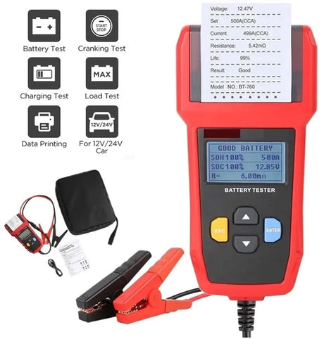 Uni-t ut675a – accutester 12v 24v met printer – agm efb gel – cca 40–2000 – start- laadsysteem diagnose – batterijconditie interne weerstand – werkplaatskwaliteit
