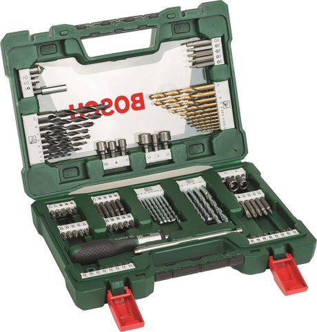 Bosch Zubehör Bosch V-Line Bohr- und Schrauberbit-Set Titan – mit Ratsche und Magnet – 91-teilig – für Holz, Metall und Stein