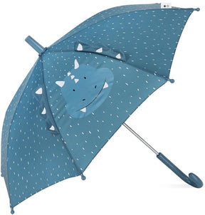 Trixie Regenschirm Kinder Mr. Triceratops – Kinderschirm mit Dino-Motiv – Regenschirm für Schule und Ausflüge – Blau