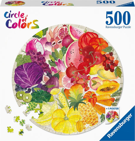 Ravensburger Rundpuzzle Kreis aus Farben Obst und Gemüse – Puzzle – 500 Teile