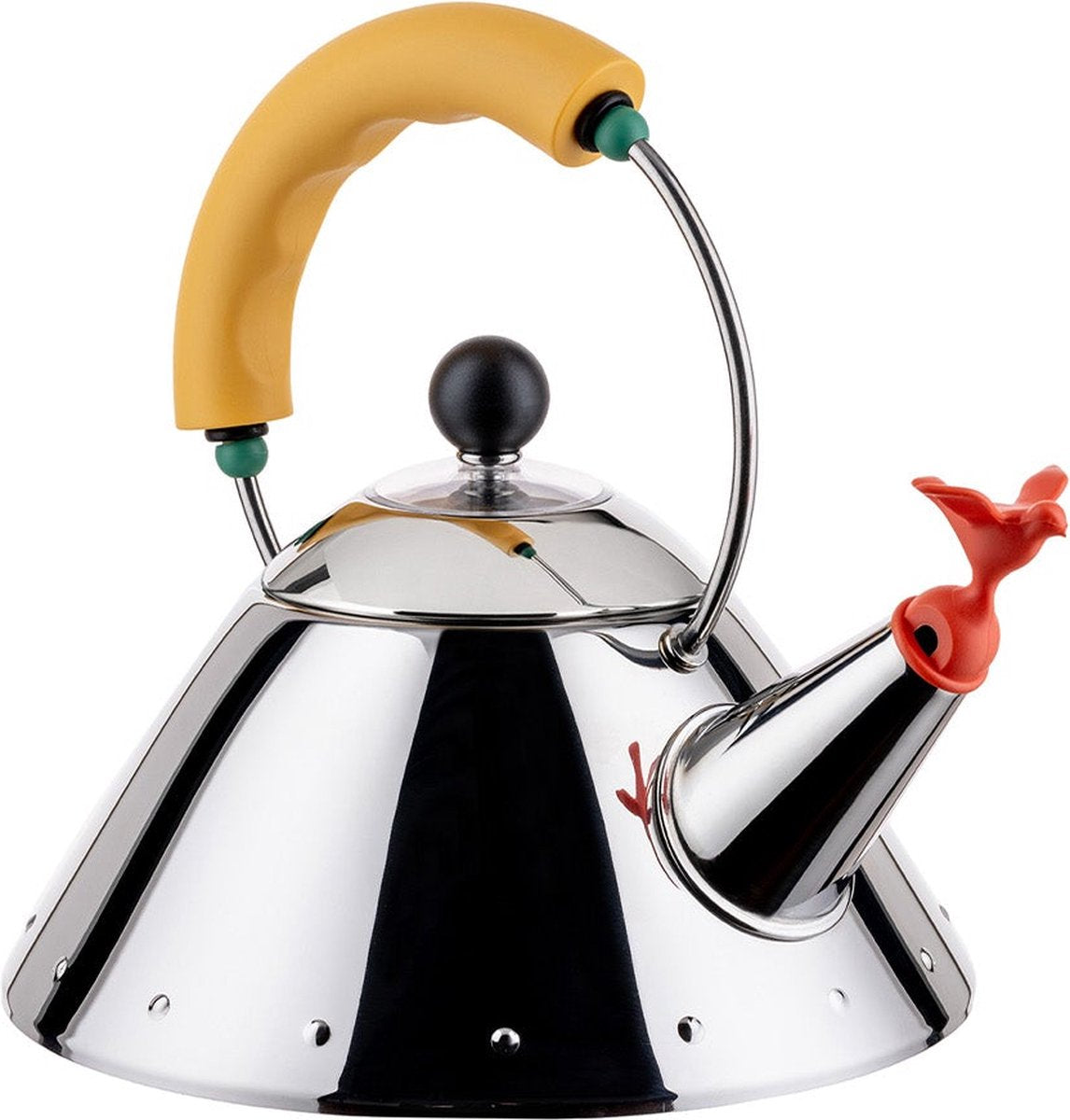 Alessi fluitketel - 9093 1 y - geel - 1 liter - door micheal graves