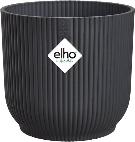 Elho vibes fold rond 22 - bloempot voor binnen - 100% gerecycled plastic - ø 22.0 x h 20.2 cm - antraciet