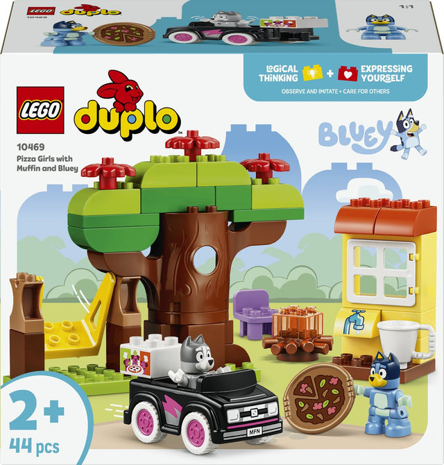 Lego 10469 Duplo Bluey Pizza Girls mit Muffin und Bluey