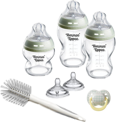 Tommee Tippee Glass Natural Start Babyflaschen und Sauger Starterset – 150 ml und 250 ml Flaschen für Neugeborene – 0 Monate+