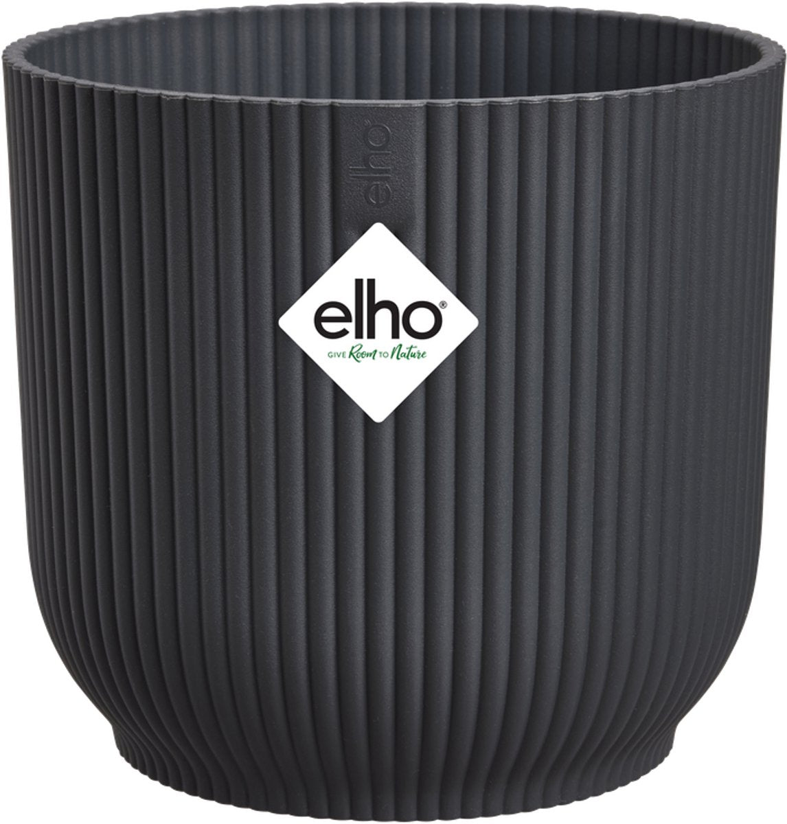Elho Vibes Fold Round 14 – Blumentopf für den Innenbereich – 100 % recycelter Kunststoff – ø 14,1 x H 12,9 cm – Anthrazit
