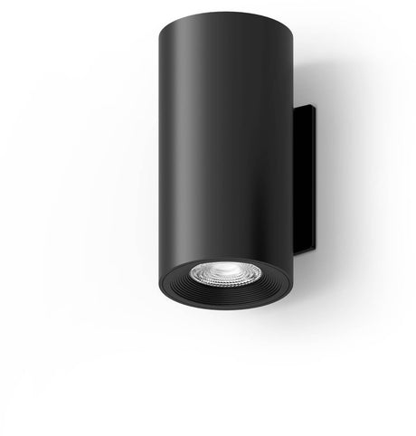 Calex Wandleuchte Up Downlight Valmer – integrierte LED – wiederaufladbar – IP44 spritzwassergeschützt – für den Innen- und Außenbereich geeignet – zylindrische Form – schwarz