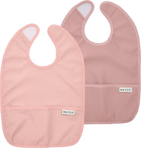 Meyco baby meyco slab met opvangbak - 2 stuks - purple pink soft rose
