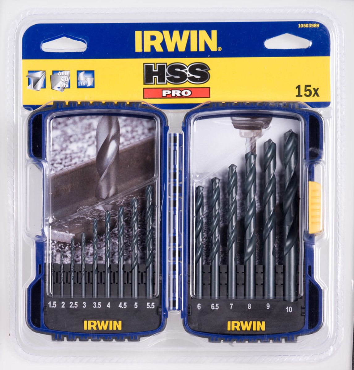 Irwin HSS Pro-Serie – Bohrerset für Metall – 1,0–13,0 mm – entspricht DIN 338-Standard – schnelle Bohrgeschwindigkeit