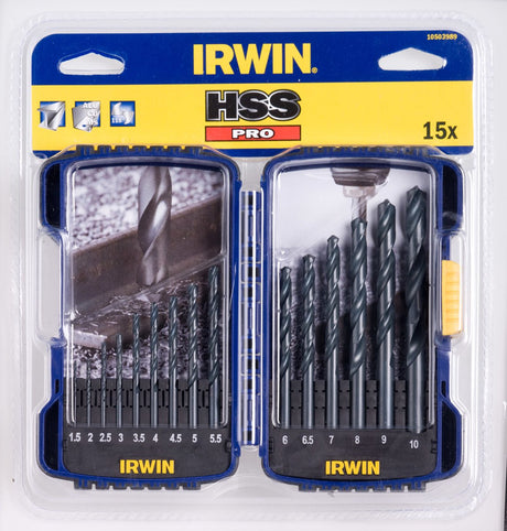 Irwin HSS Pro-Serie – Bohrerset für Metall – 1,0–13,0 mm – entspricht DIN 338-Standard – schnelle Bohrgeschwindigkeit