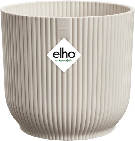Elho vibes fold rond 16 - bloempot voor binnen - 100% gerecycled plastic - ø 16.1 x h 14.8 cm - linnen wit