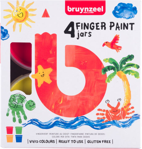 Bruynzeel Fingerfarben-Set auf Wasserbasis | 4 x 85 ml