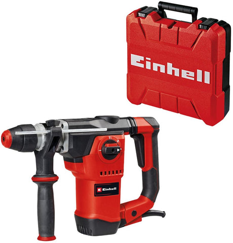 Einhell Elektro-Bohrhammer TE-RH 32-1600 4F – 1600 W – Schlagzahl 4.600 min – 4,5 Jahre – SDS-Plus – 4 Funktionen: Bohren Hammer Bohren Meißeln mit oder ohne Meißelarretierung – inkl. Transport- und Aufbewahrungskoffer