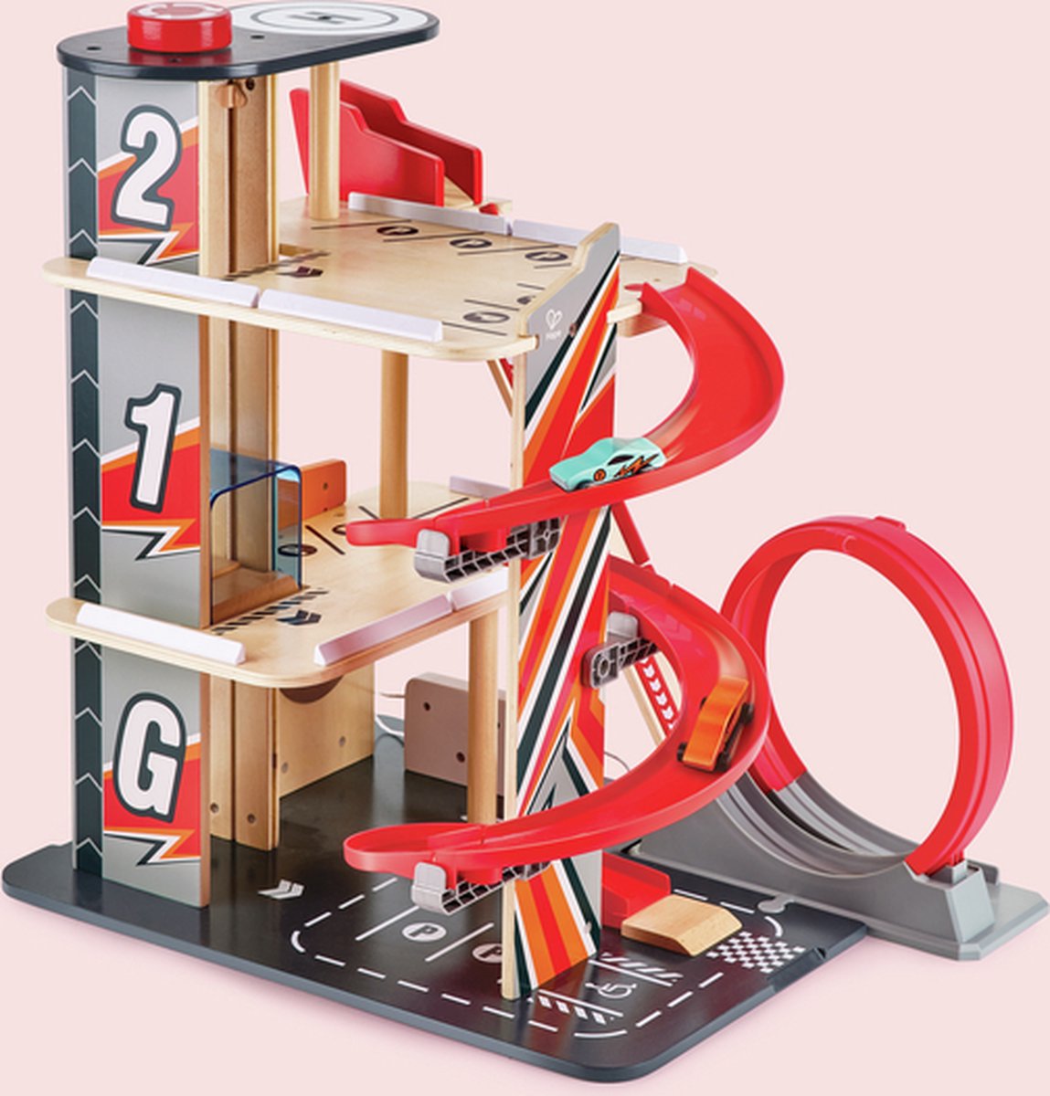 Hape stunt-fahrbahn mit ladestation