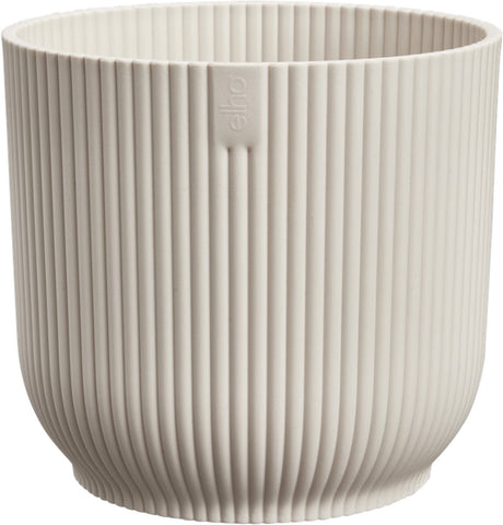 Elho vibes fold rond 14 - bloempot voor binnen - 100% gerecycled plastic - ø 14.1 x h 12.9 cm - linen white