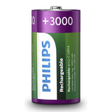 Batterieverkauf Europa wiederaufladbare Batterien Philips wiederaufladbar NiMH C HR14 3000 mAh, 2 Stk.
