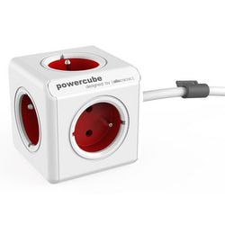 Steckdosenleiste Allocacoc Powercube weiß rot