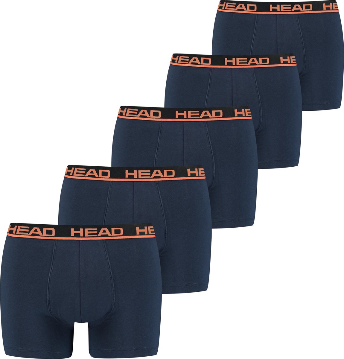 Head boxershorts orange peacoat 5-pack-l