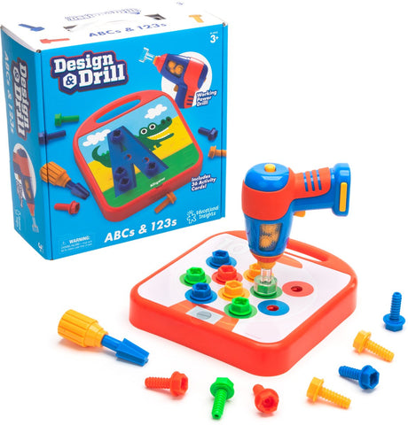 Lernressourcen, Lernspielzeug, Design-Bohrer, ABCs 123s, mehrfarbig. - 3+